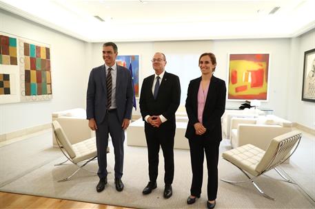 3/06/2024. Pedro Sánchez se reúne con el director regional de la OMS para Europa, Hans Kluge. El presidente del Gobierno, Pedro Sánchez, aco...