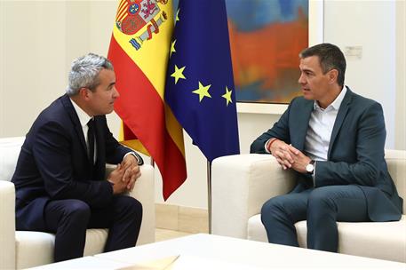 3/09/2024. El presidente del Gobierno recibe al nuevo presidente de Anfac, Josep María Recansens. El presidente del Gobierno, Pedro Sánchez,...