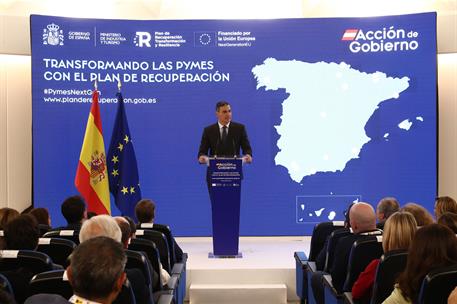 3/10/2024. Pedro S&#225;nchez inaugura la jornada &quot;Transformando las pymes con el Plan de Recuperaci&#243;n&quot;. El presidente del Gobierno, Pedro S&#225;nche...