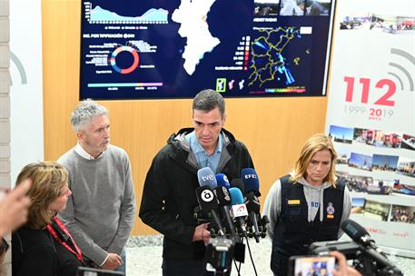 El presidente del Gobierno, Pedro Sánchez, durante la declaración