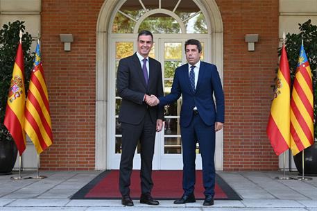 4/10/2024. Pedro S&#225;nchez recibe presidente de la Comunidad Valenciana, Carlos Maz&#243;n. El presidente del Gobierno, Pedro S&#225;nchez, y el preside...