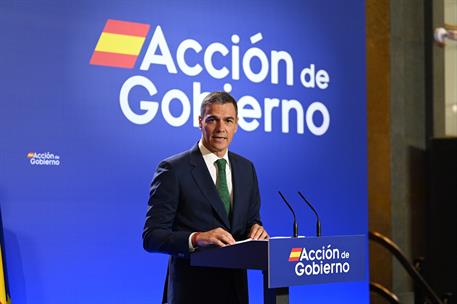 Pedro Sánchez, en el acto de inauguración del curso político en el Instituto Cervantes