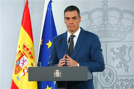 5/11/2024. Comparecencia de Pedro S&#225;nchez tras la reuni&#243;n del Consejo de Ministros. El presidente del Gobierno, Pedro S&#225;nchez, comparece tra...