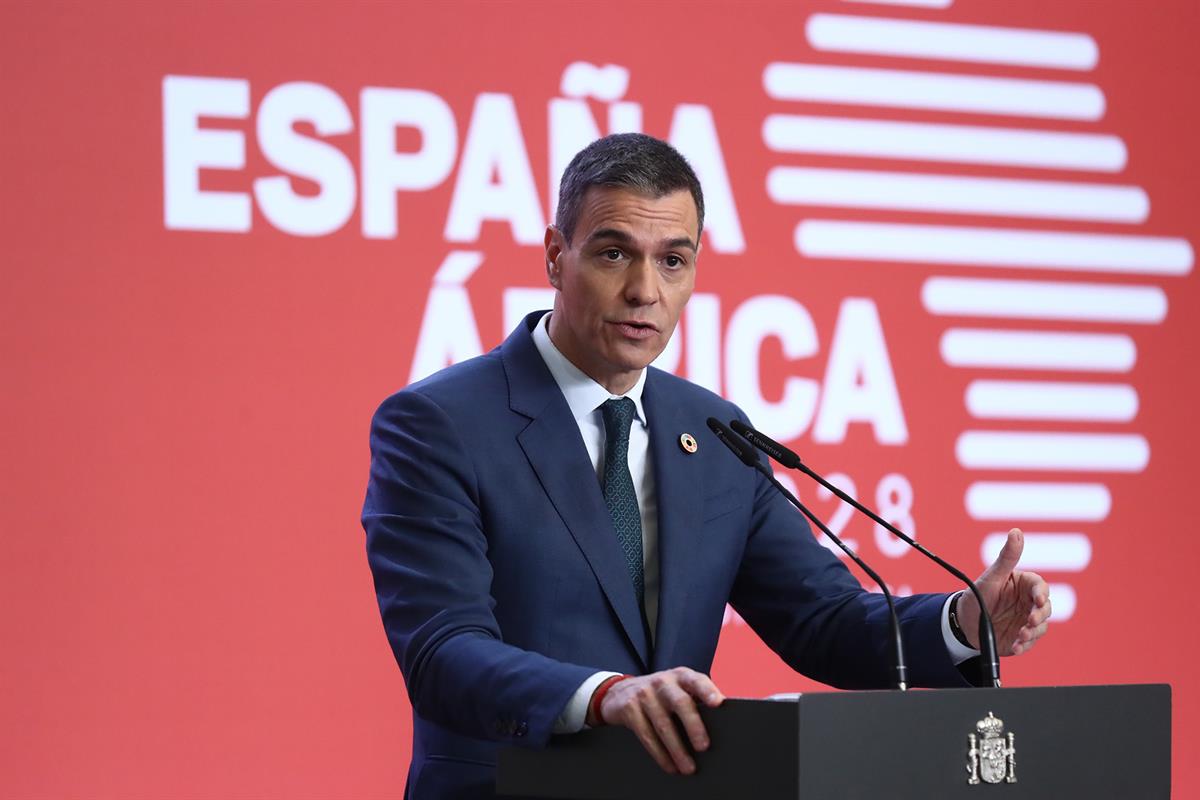 5/12/2024. Pedro Sánchez preside el acto de presentación de la Estrategia España-África 2025-2028. El presidente del Gobierno, Pedro Sánchez...