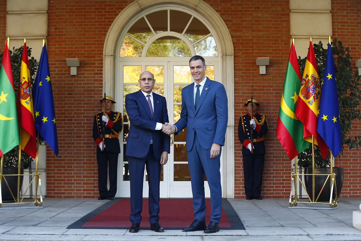 5/12/2024. Pedro Sánchez recibe al presidente de Mauritania, Mohamed Ould Ghazouani. El presidente del Gobierno, Pedro Sánchez, recibe al pr...