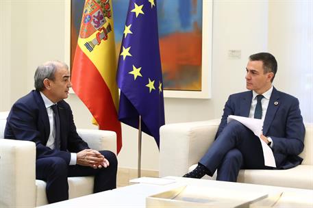 5/12/2024. Pedro S&#225;nchez mantiene un encuentro con representantes de la Confederaci&#243;n Empresarial Espa&#241;ola de la Econom&#237;a Social. El preside...