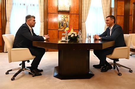 6/07/2024. Pedro Sánchez mantiene un encuentro con el primer ministro de la República de Rumanía. El presidente del Gobierno, Pedro Sánchez,...