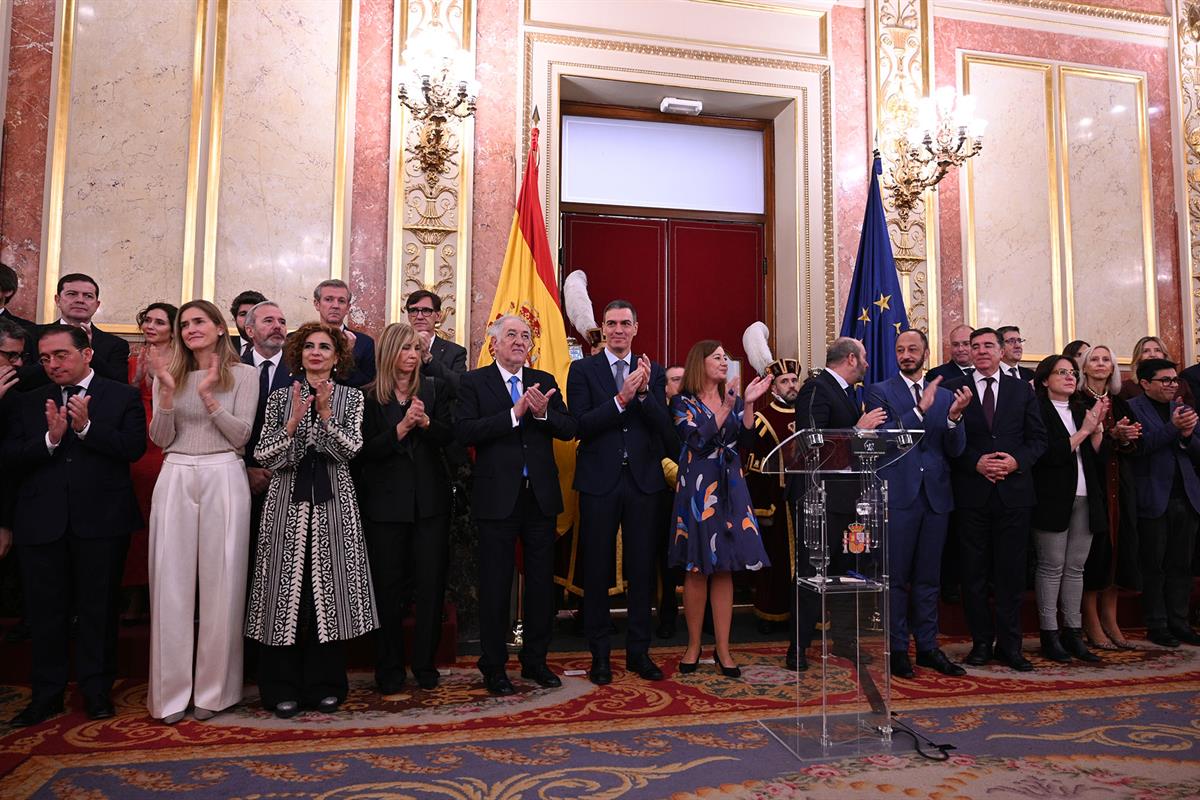 6/12/2024. El presidente del Gobierno asiste al acto conmemorativo por el 46º aniversario de la Constitución Española. El presidente del Gob...