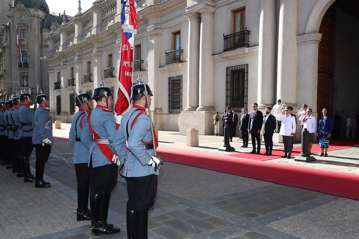 8/03/2024. Viaje del presidente del Gobierno a la República de Chile. El presidente del Gobierno, Pedro Sánchez, junto al presidente de la R...