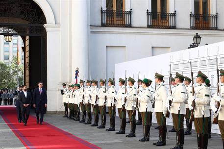 8/03/2024. Viaje del presidente del Gobierno a la Rep&#250;blica de Chile. El presidente del Gobierno, Pedro S&#225;nchez, junto al presidente de la R...