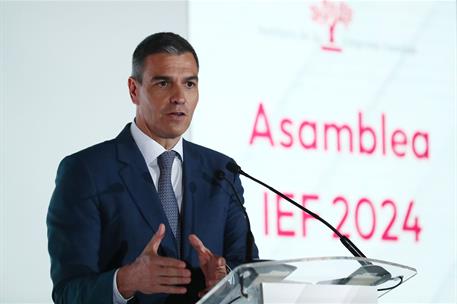 8/05/2024. El presidente asiste a la clausura la Asamblea anual del Instituto de la Empresa Familiar. El presidente del Gobierno, Pedro S&#225;nc...