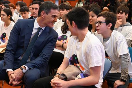 9/02/2024. Sánchez asiste a un acto con motivo del Día Internacional de la Mujer y la Niña en la Ciencia. El presidente del Gobierno, Pedro ...