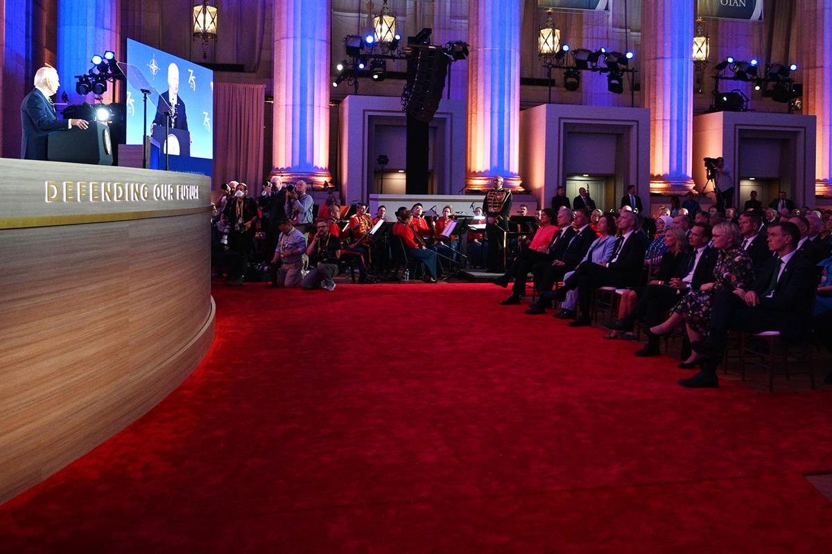 9/07/2024. El presidente del Gobierno participa en el acto de celebración del 75º aniversario de la OTAN. El presidente del Gobierno, Pedro ...