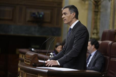 9/10/2024. Pedro S&#225;nchez comparece en el Congreso de los Diputados. El presidente del Gobierno, Pedro S&#225;nchez, durante su intervenci&#243;n en el...