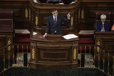 9/10/2024. Pedro S&#225;nchez comparece en el Congreso de los Diputados. El presidente del Gobierno, Pedro S&#225;nchez, durante su comparecencia en e...