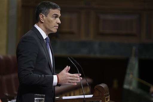 9/10/2024. Pedro Sánchez appears in the Lower House of Parliament. The President of the Government of Spain, Pedro Sánchez, appears in the L...