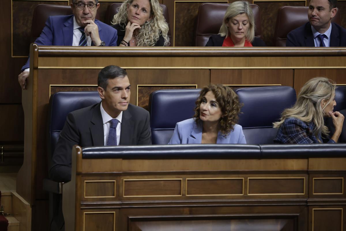 9/10/2024. Pedro Sánchez comparece en el Congreso de los Diputados. El presidente del Gobierno, Pedro Sánchez, junto a la vicepresidenta pri...