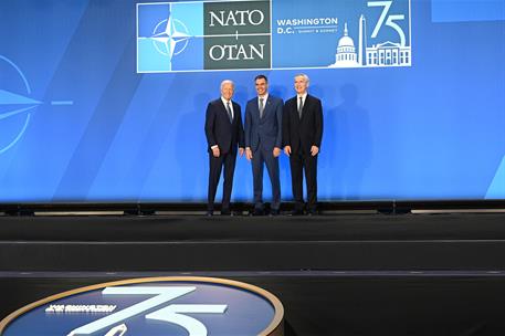 10/07/2024. Pedro Sánchez participa en la cumbre de la OTAN (primera jornada). El presidente de Estados Unidos, Joe Biden, el presidente del...