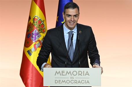 10/12/2024. Pedro Sánchez interviene en el acto del 'Día de recuerdo y homenaje a las víctimas de la Dictadura'. El presidente del Gobierno,...