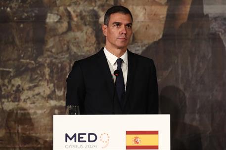 11/10/2024. Pedro Sánchez participa en la XI Cumbre de los Países del Sur de la Unión Europea (MED9). El presidente del Gobierno, Pedro Sánc...