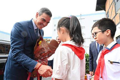 11/09/2024. Pedro S&#225;nchez en kunshan. El presidente del Gobierno, Pedro S&#225;nchez, en el recibimiento al cl&#250;ster industrial y tecnol&#243;gico de K...