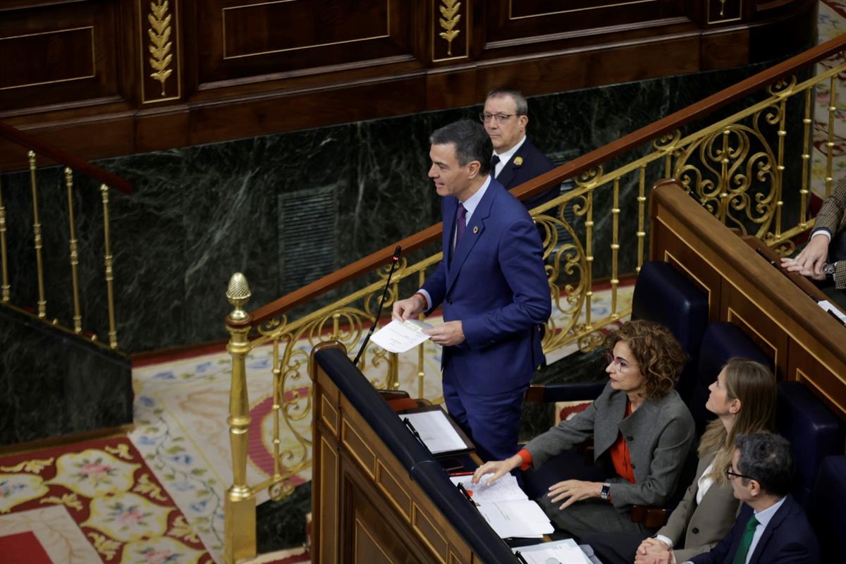 11/12/2024. Pedro Sánchez interviene en la sesión de control al Gobierno. Pedro Sánchez responde a las preguntas de la sesión parlamentaria ...