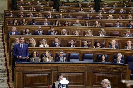 11/12/2024. Pedro S&#225;nchez interviene en la sesi&#243;n de control al Gobierno. El presidente del Gobierno, Pedro S&#225;nchez, durante la sesi&#243;n de co...