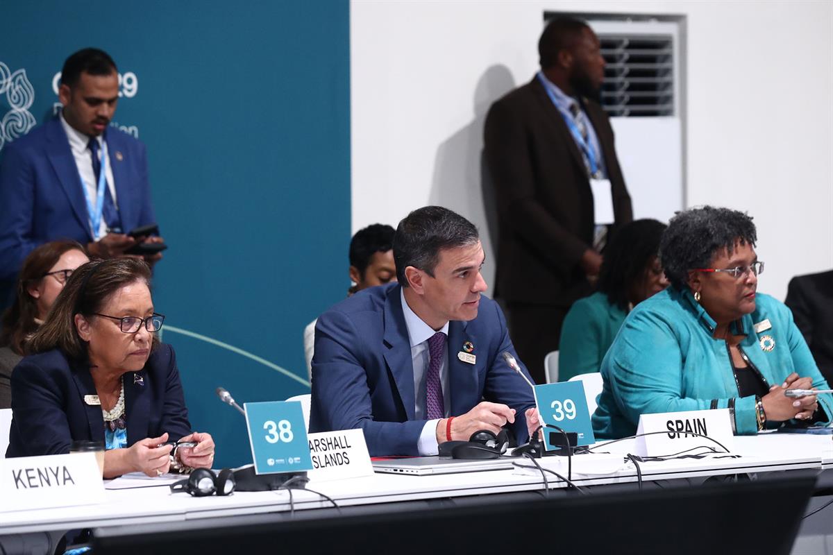 12/11/2024. Pedro Sánchez participa en la 29º Conferencia de la ONU sobre Cambio Climático. El presidente del Gobierno, Pedro Sánchez, duran...