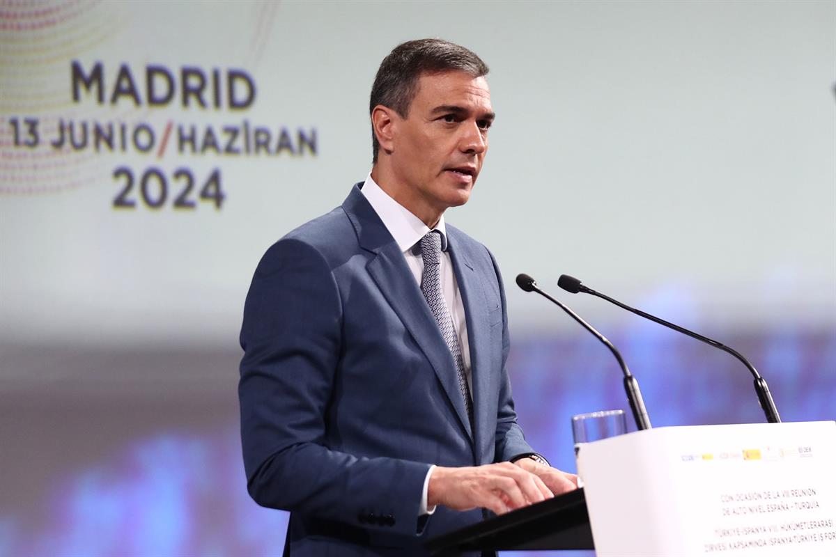13/06/2024. Spain-Turkey Business Meeting. The President of the Government of Spain, Pedro Sánchez, during his speech at the Spain-Turkey Bu...