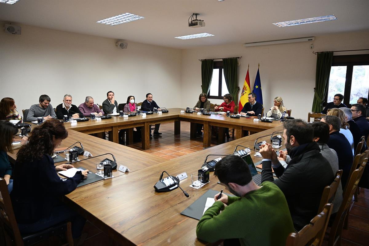 13/01/2024. El Gobierno se reúne en Quintos de Mora. El presidente, Pedro Sánchez, junto a todos los miembros de su Gobierno, en la sesión d...