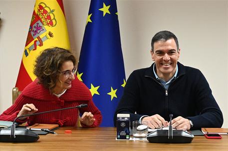 13/01/2024. El Gobierno se reúne en Quintos de Mora. El presidente, Pedro Sánchez, junto a la vicepresidenta primera y ministra de Hacienda,...