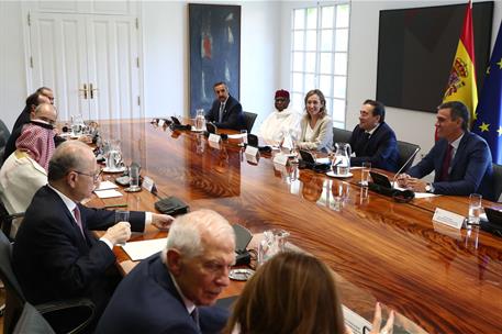 13/09/2024. Sánchez reunion aplicación de los dos Estados. El presidente del Gobierno, Pedro Sánchez, mantiene un encuentro con el Alto Repr...