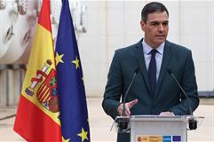 El presidente del Gobierno, Pedro Sánchez, durante su intervención