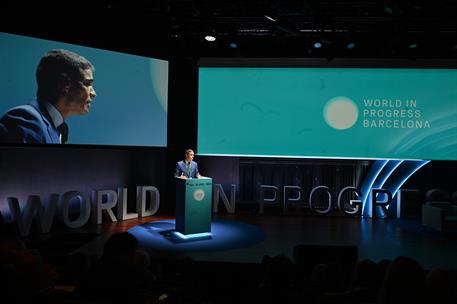 14/10/2024. Pedro Sánchez attends the opening of the 'World in Progress Barcelona'. The President of the Government of Spain, Pedro Sánchez,...