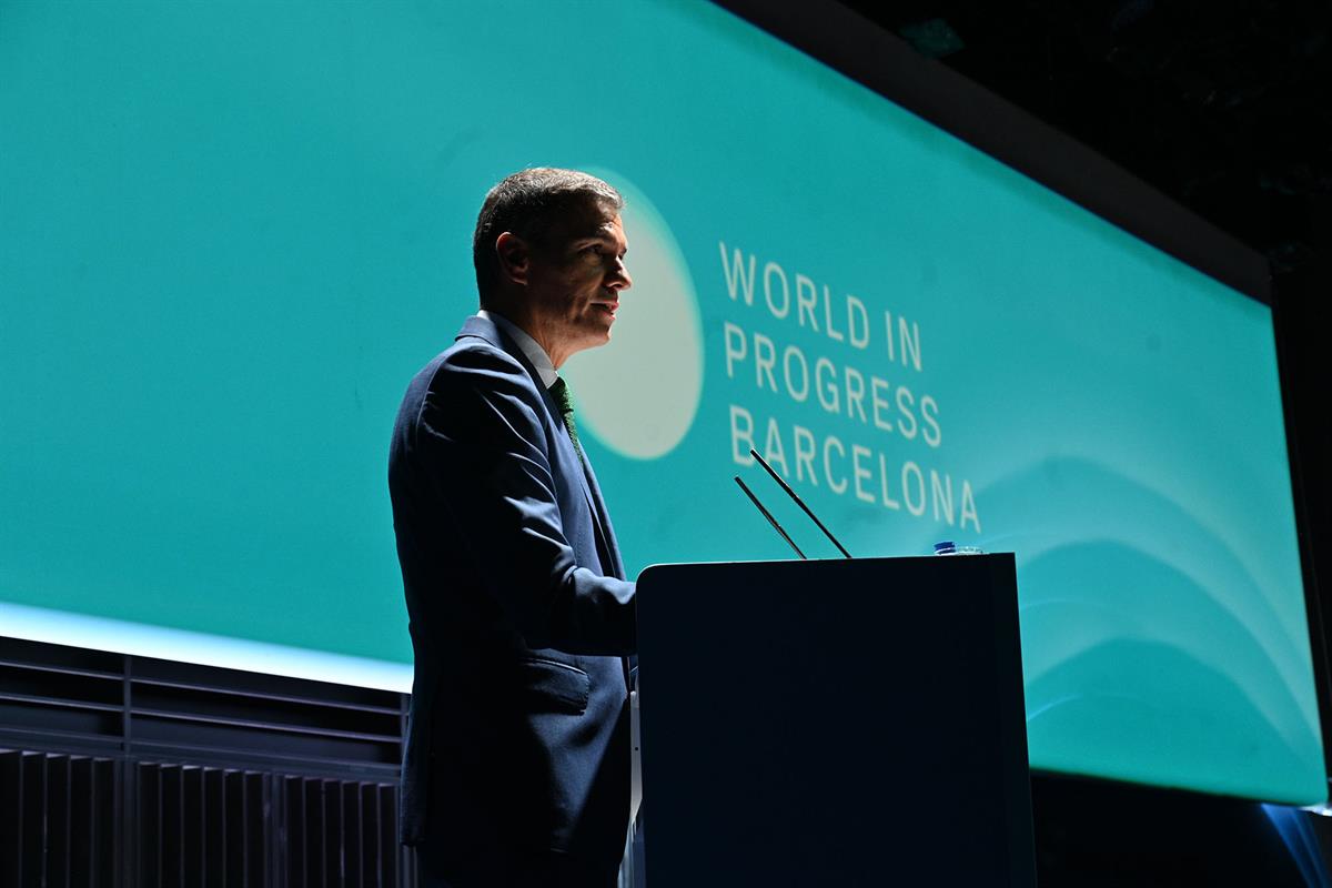 14/10/2024. Pedro Sánchez attends the opening of the 'World in Progress Barcelona'. The President of the Government of Spain, Pedro Sánchez,...