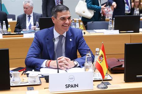 16/10/2024. Pedro Sánchez paticipa en la Cumbre UE- Consejo de Cooperación del Golfo Pérsico. El presidente del Gobierno, Pedro Sánchez, en ...