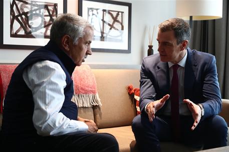 17/01/2024. Encuentro de Pedro Sánchez con Thomas L. Friedman, periodista y escritor estadounidense. Pedro Sánchez mantiene un encuentro con...