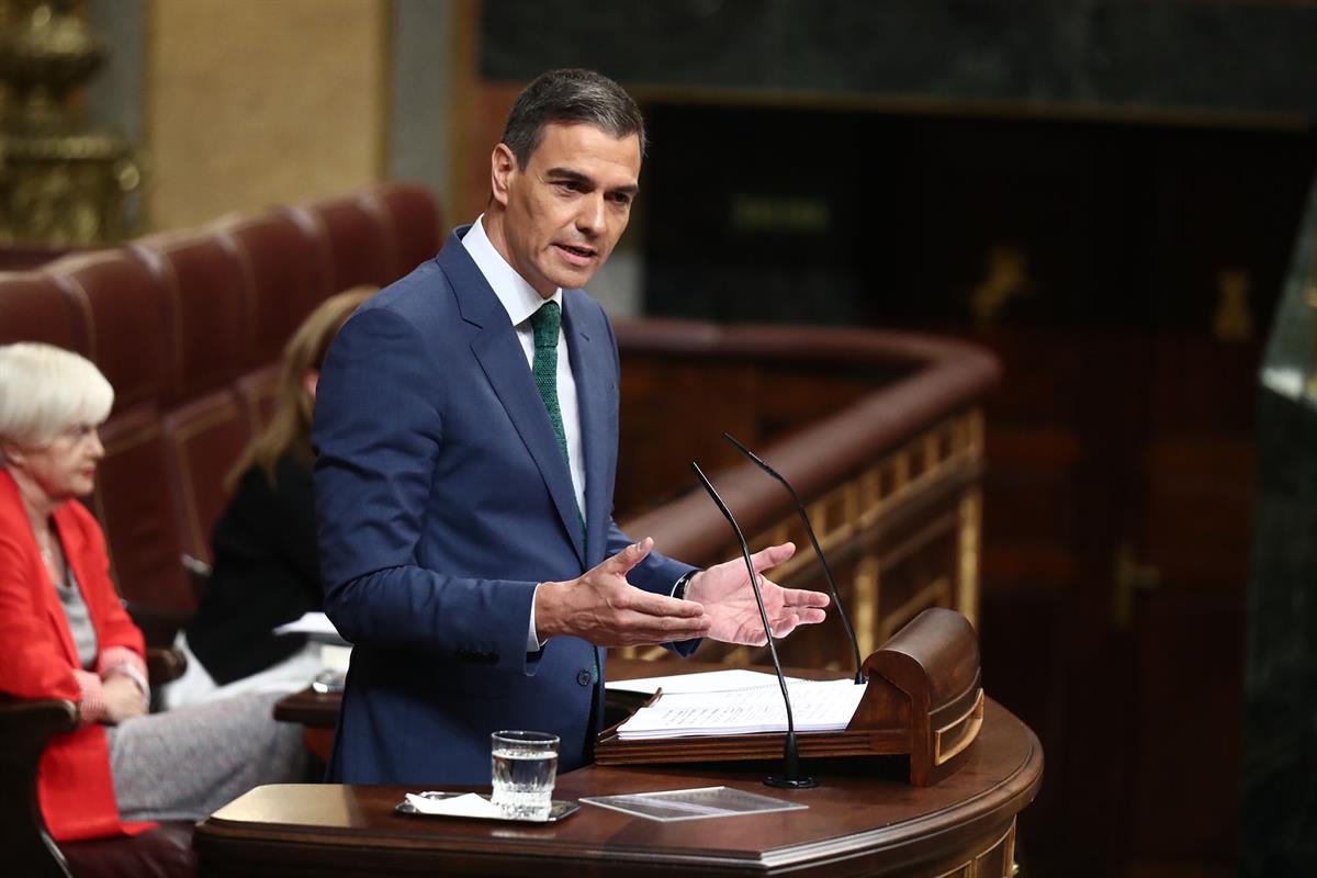 17/07/2024. The President of the Government of Spain appears in the Lower House of Parliament. The President of the Government of Spain, Ped...