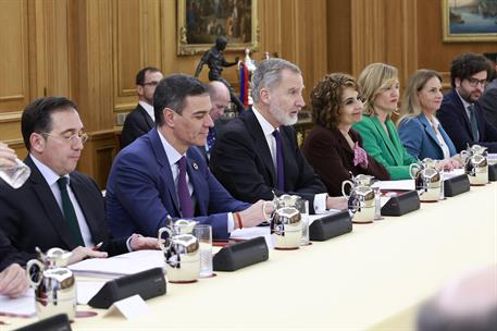 17/12/2024. El presidente del Gobierno participa en la 35&#170; reuni&#243;n ordinaria del Patronato de la Fundaci&#243;n Carolina. El ministro de Asuntos ...