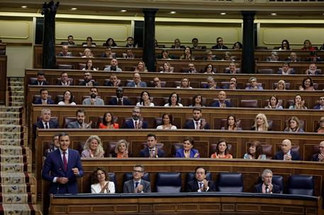 18/09/2024. Pedro S&#225;nchez asiste a la sesi&#243;n de control en el Congreso. El presidente del Gobierno, Pedro S&#225;nchez, interviene en la sesi&#243;n d...