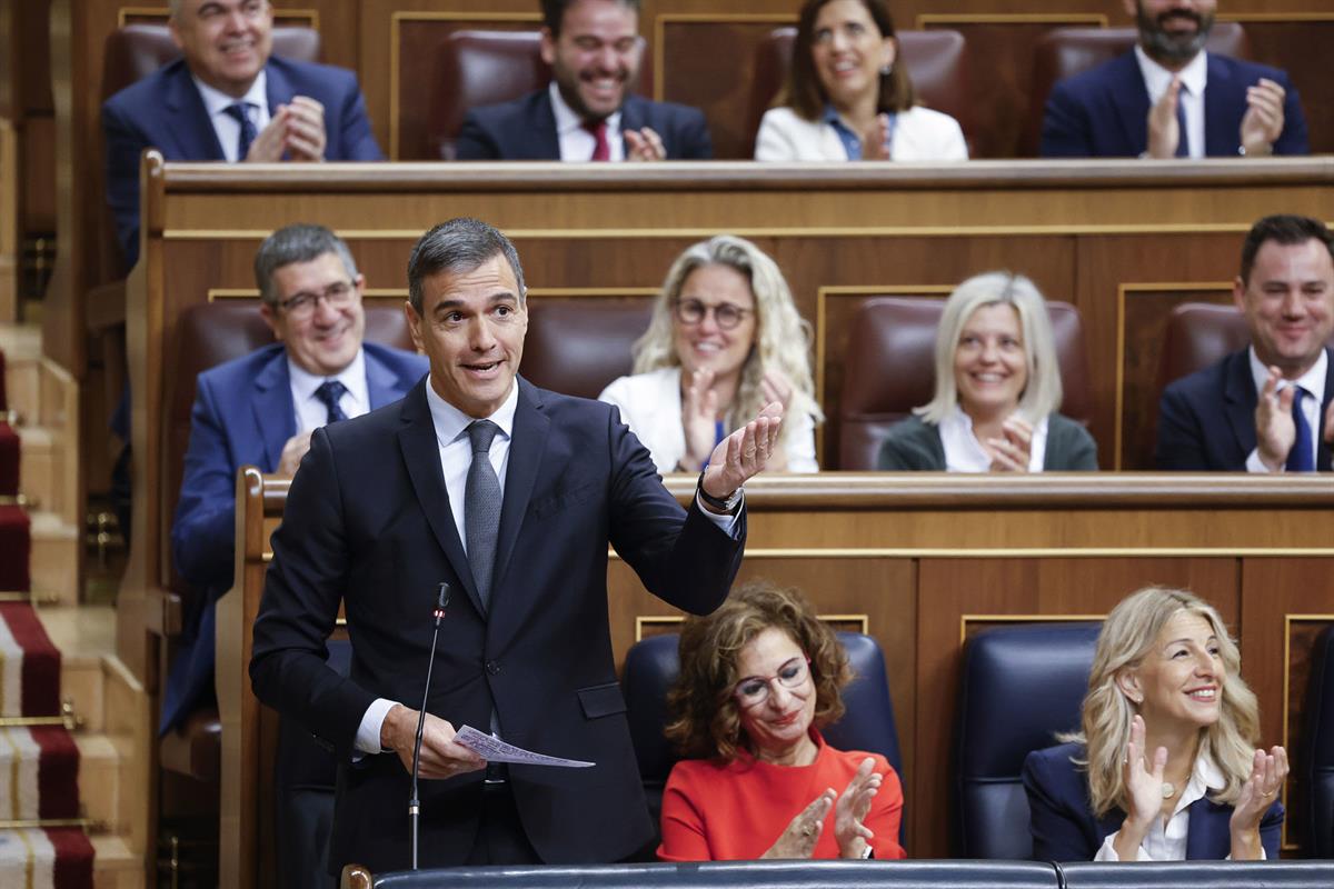 19/06/2024. Pedro Sánchez asiste a la sesión de control en el Congreso. El presidente del Gobierno, Pedro Sánchez, durante su intervención e...
