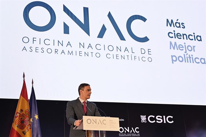 20/06/2024. Pedro Sánchez interviene en la presentación de la Oficina Nacional de Asesoramiento Científico (ONAC). El presidente del Gobiern...