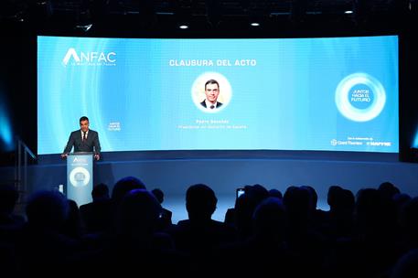 20/02/2024. Pedro Sánchez clausura la IV edición del Foro ANFAC. El presidente del Gobierno, Pedro Sánchez, durante su intervención en la cl...