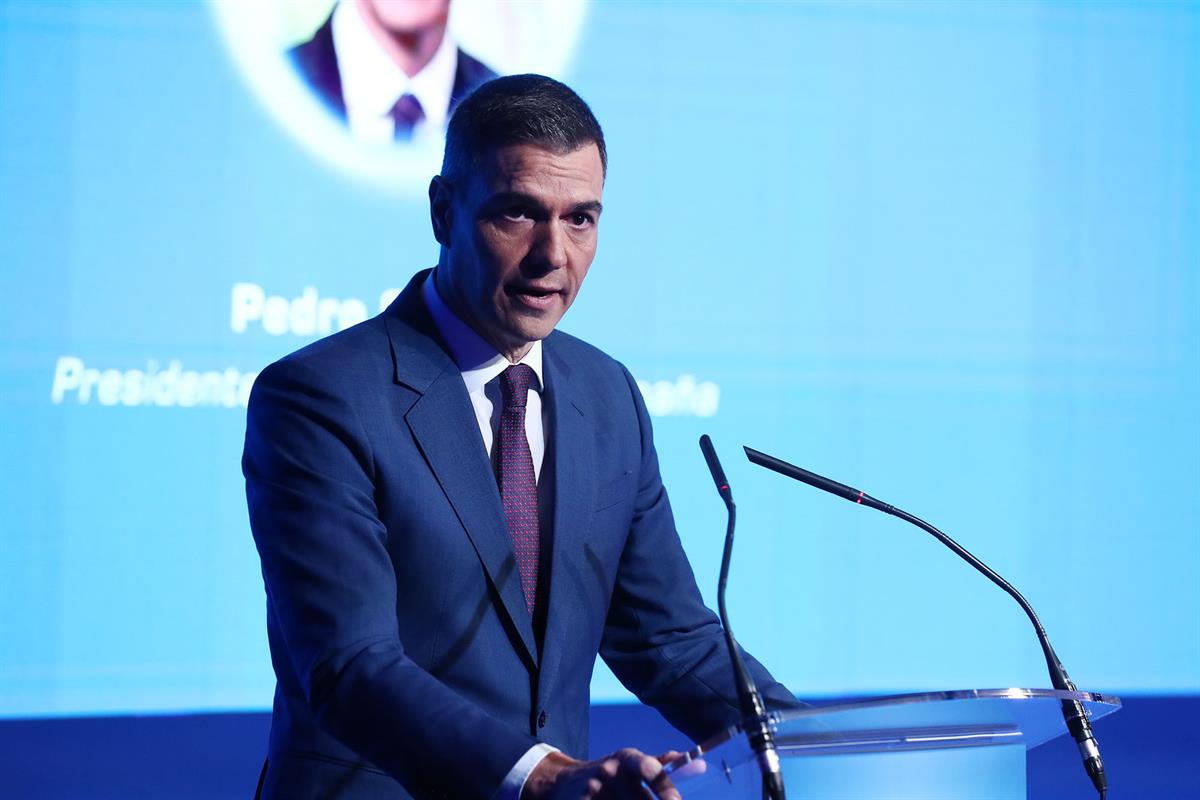 20/02/2024. Pedro Sánchez clausura la IV edición del Foro ANFAC. El presidente del Gobierno, Pedro Sánchez, durante su intervención en la cl...