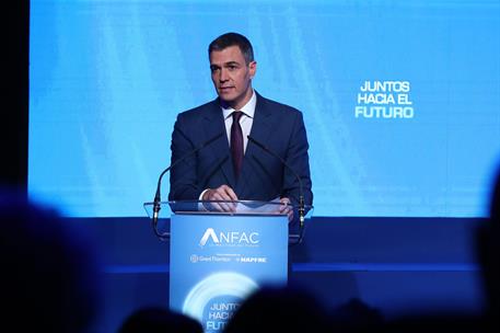 20/02/2024. Pedro Sánchez clausura la IV edición del Foro ANFAC. El presidente del Gobierno, Pedro Sánchez, durante su intervención en la cl...