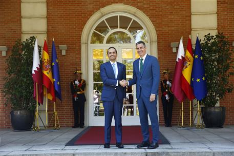 21/06/2024. Pedro S&#225;nchez receives the Prime Minister of Qatar, Mohammed Bin Abdulrahman Al Thani. The President of the Government of Spain,...
