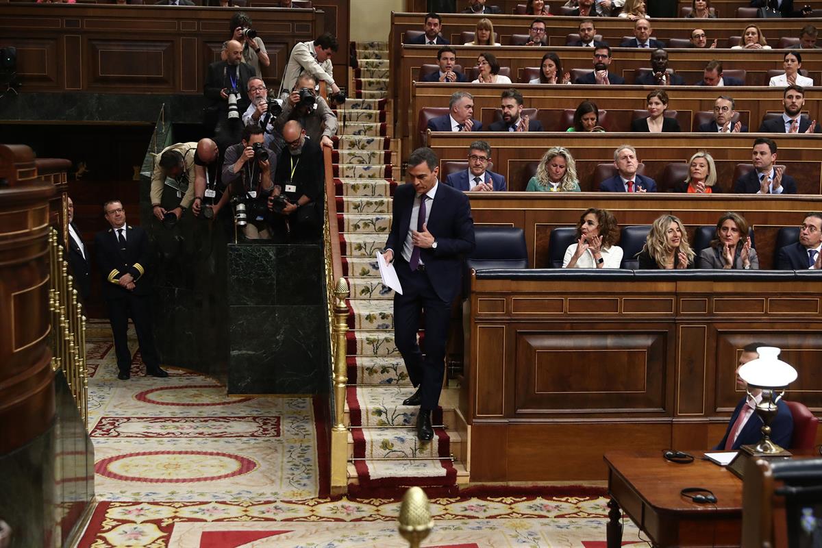 22/05/2024. Pedro Sánchez comparece en el Pleno del Congreso de los Diputados. El presidente del Gobierno, Pedro Sánchez, momentos antes de ...
