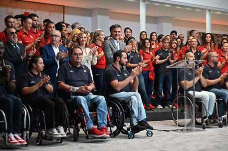 23/07/2024. PS participantes en los Juegos de París 2024. El presidente del Gobierno, Pedro Sánchez, ha mantenido hoy un encuentro, en el Co...