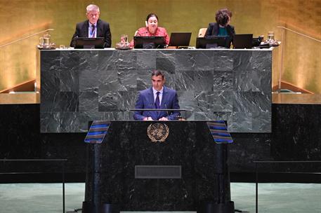 23/09/2024. Intervención de Pedro Sánchez en la sesión plenaria de la Cumbre del Futuro. Intervención de Pedro Sánchez en la sesión plenaria...