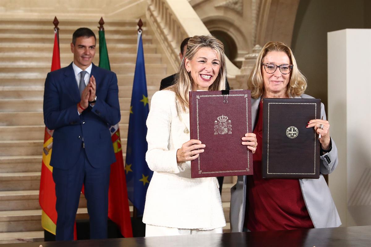 La vicepresidenta segunda y ministra de Trabajo y Economía Social, Yolanda Díaz, y su homóloga portuguesa, Rosário Palma